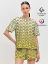 Женская пижама с шортами / рисованный узор усы червячки