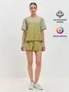 Женская пижама с шортами / рисованный узор усы червячки