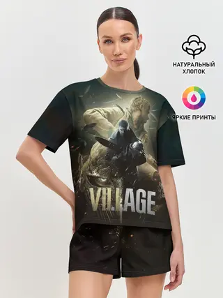 Женская пижама с шортами / Итан,Крис и деревня RE8