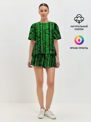 Женская пижама с шортами / Программная ошибка Баг 3D