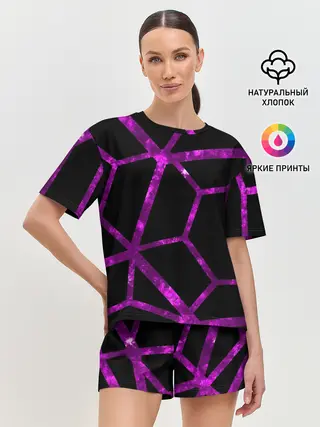 Женская пижама с шортами / Hexagon