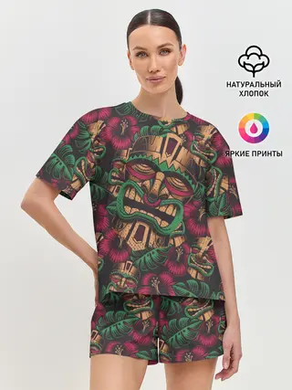 Женская пижама с шортами / Маска