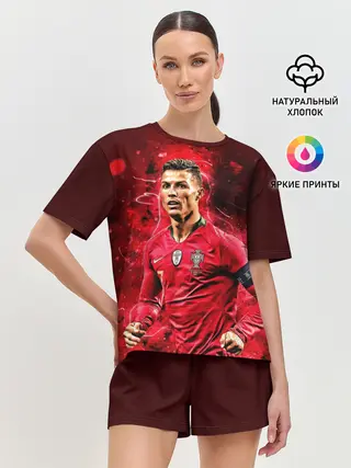 Женская пижама с шортами / Криштиану Роналду