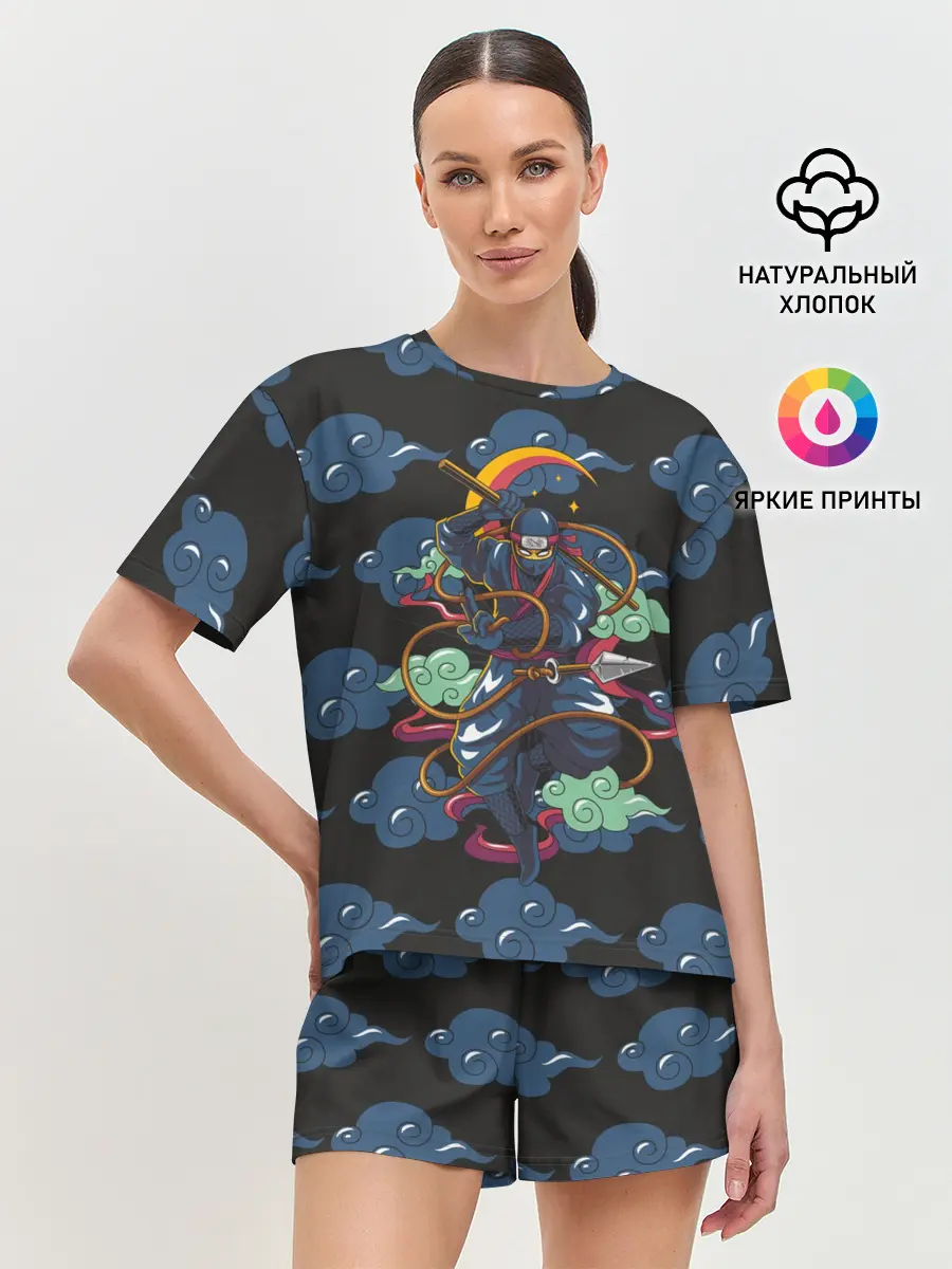 Женская пижама с шортами / Ниндзя