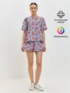 Женская пижама с шортами / Красные якоря