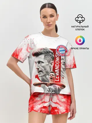 Женская пижама с шортами / РОБЕРТ ЛЕВАНДОВСКИ / БАВАРИЯ