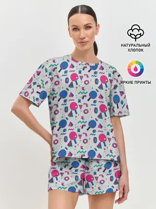 Женская пижама с шортами / Настольный Теннис