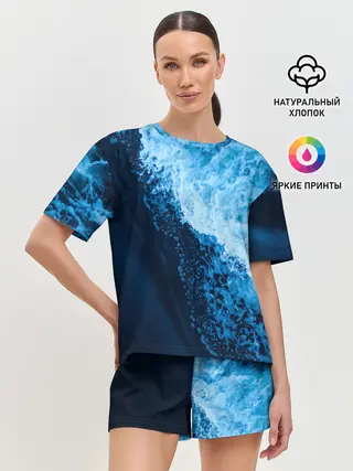 Женская пижама с шортами / море