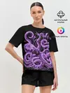 Женская пижама с шортами / Фиолетовый Кракен