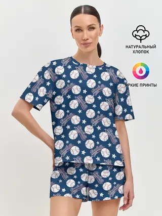 Женская пижама с шортами / Baseball