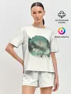Женская пижама с шортами / Необычное окно