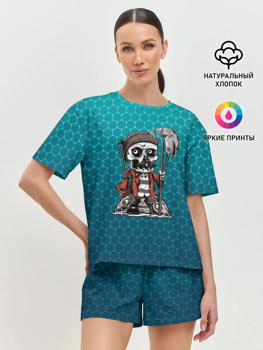 Женская пижама с шортами / Рыбак