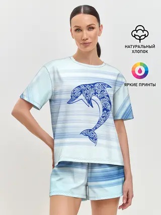 Женская пижама с шортами / Дельфин