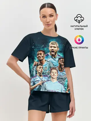 Женская пижама с шортами / Манчестер Сити Серхио Агуэро