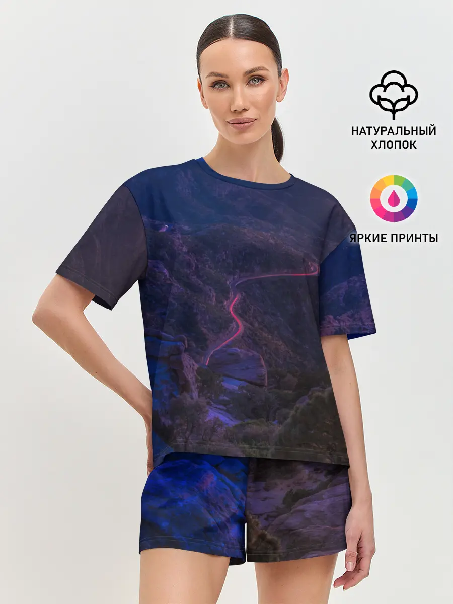 Женская пижама с шортами / НЕОНОВАЯ ДОРОГА