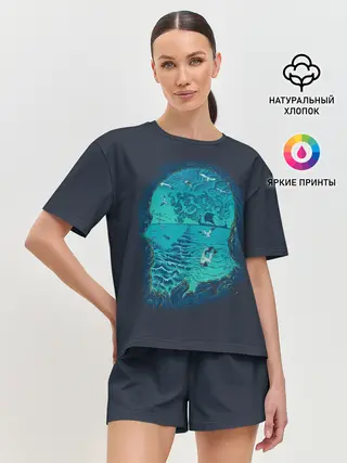 Женская пижама с шортами / Ragnarr Art