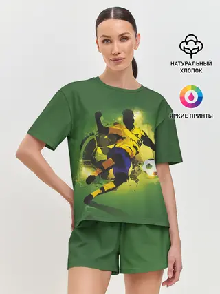 Женская пижама с шортами / Футбол