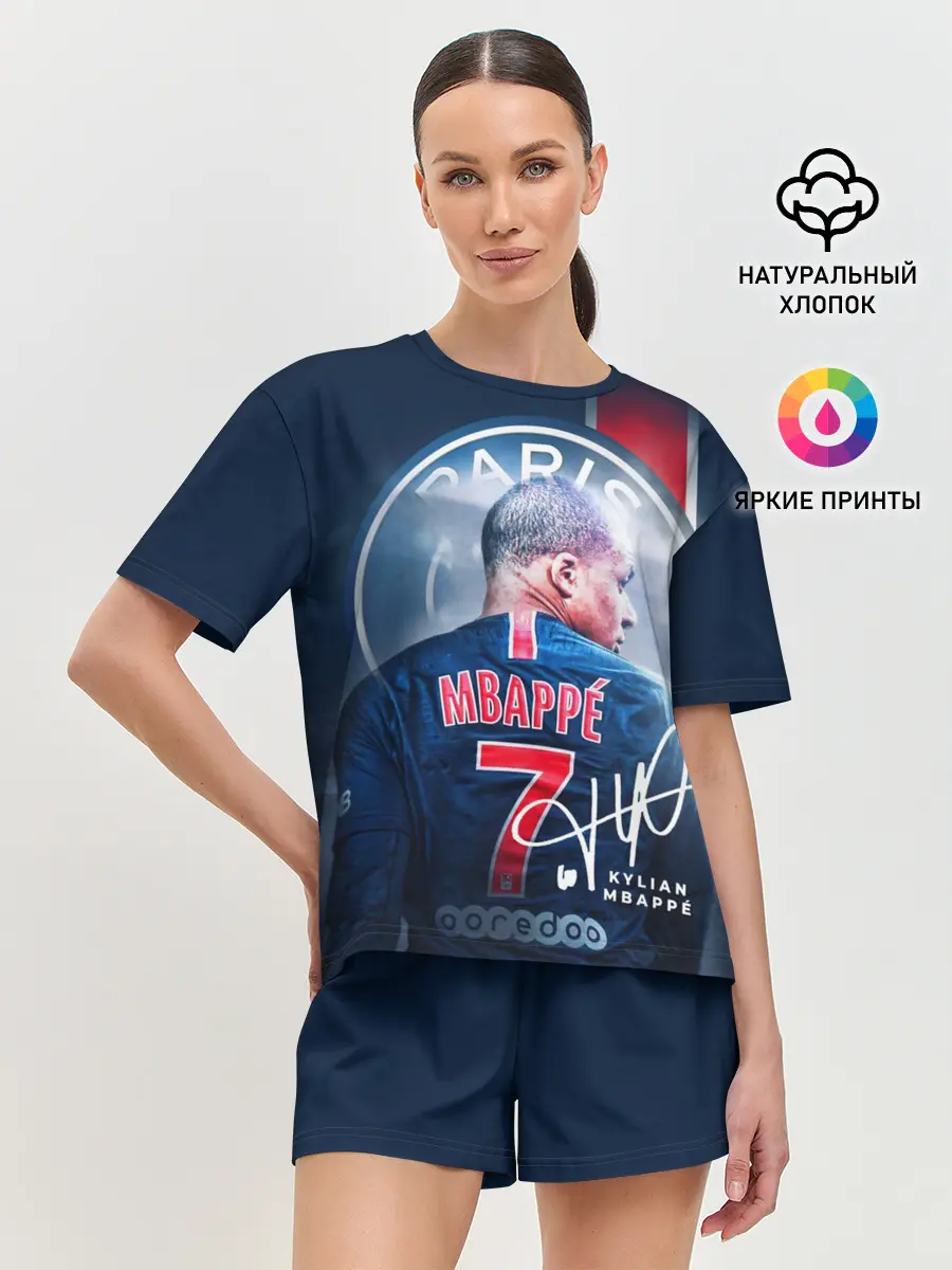Женская пижама с шортами / Килиан Мбаппе, PSG