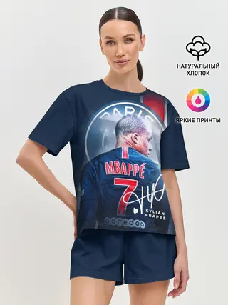 Женская пижама с шортами / Килиан Мбаппе, PSG