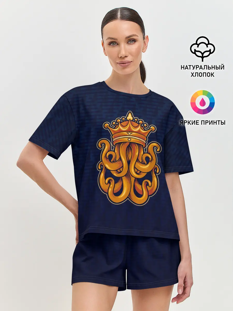 Женская пижама с шортами / Кракен в короне