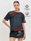Женская пижама с шортами / 3D Dark red & black