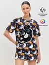 Женская пижама с шортами / Японские котики