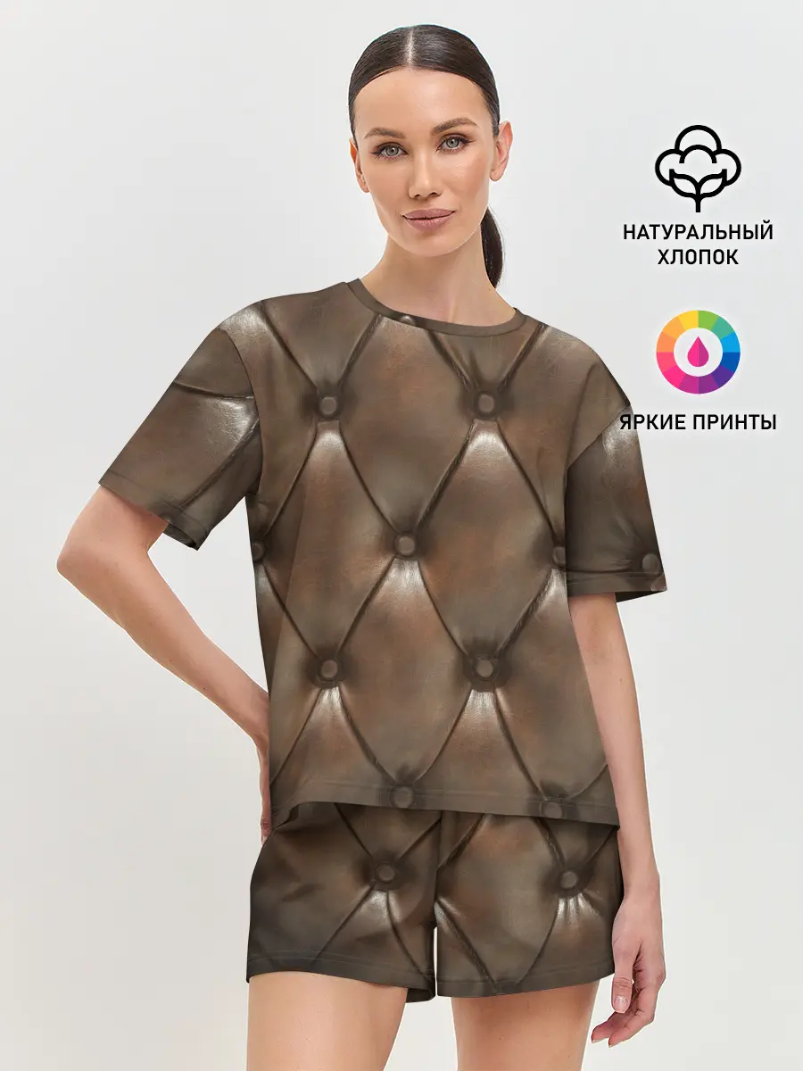 Женская пижама с шортами / КоЖа в ромбиках