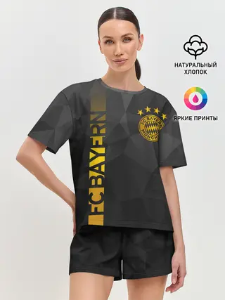 Женская пижама с шортами / ФК БАВАРИЯ / BAYERN / ЗОЛОТО