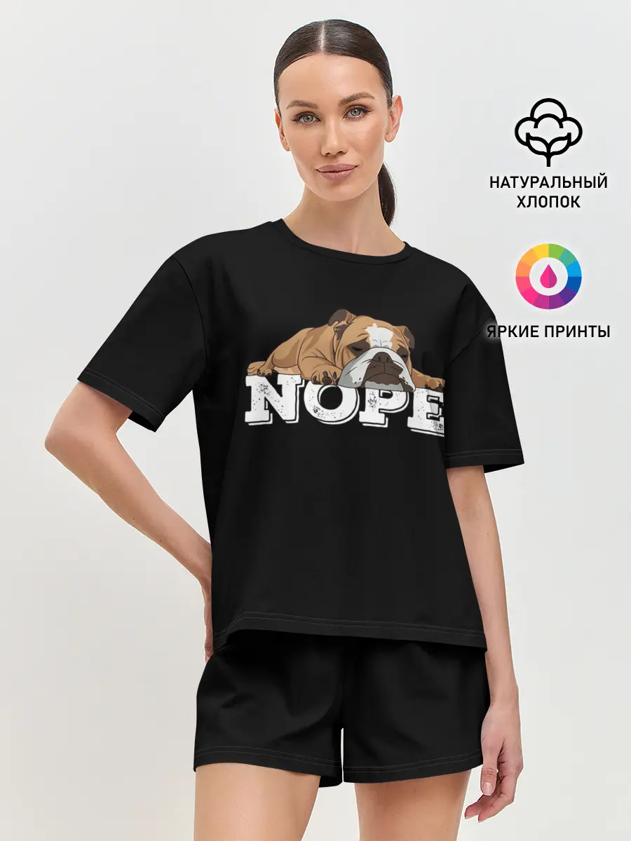 Женская пижама с шортами / Ленивый Бульдог