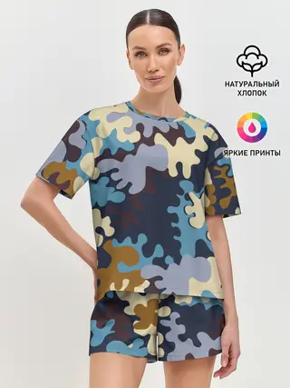Женская пижама с шортами / Облака