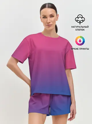 Женская пижама с шортами / Зеленый и Желтый