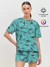 Женская пижама с шортами / Лохнесский камуфляж
