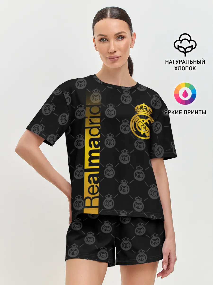 Женская пижама с шортами / РЕАЛ МАДРИД / GOLD / ЗОЛОТО