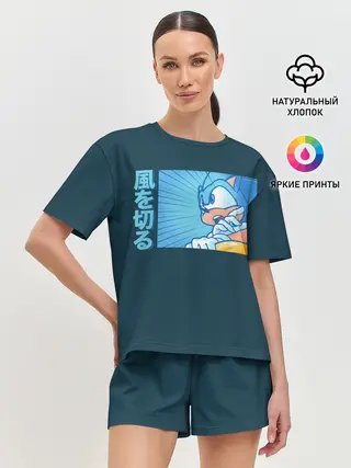 Женская пижама с шортами / Sonic alert