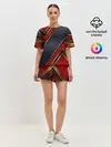 Женская пижама с шортами / Black & Red 3D