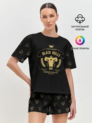 Женская пижама с шортами / Черные быки Чёрный клевер