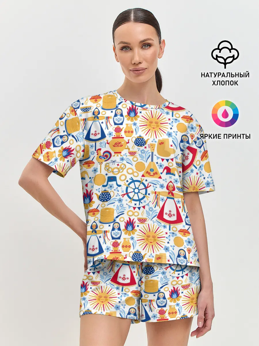 Женская пижама с шортами / Славянская символика