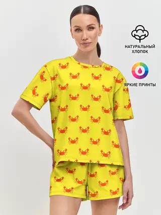 Женская пижама с шортами / Крабы
