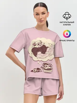 Женская пижама с шортами / Sheep workout