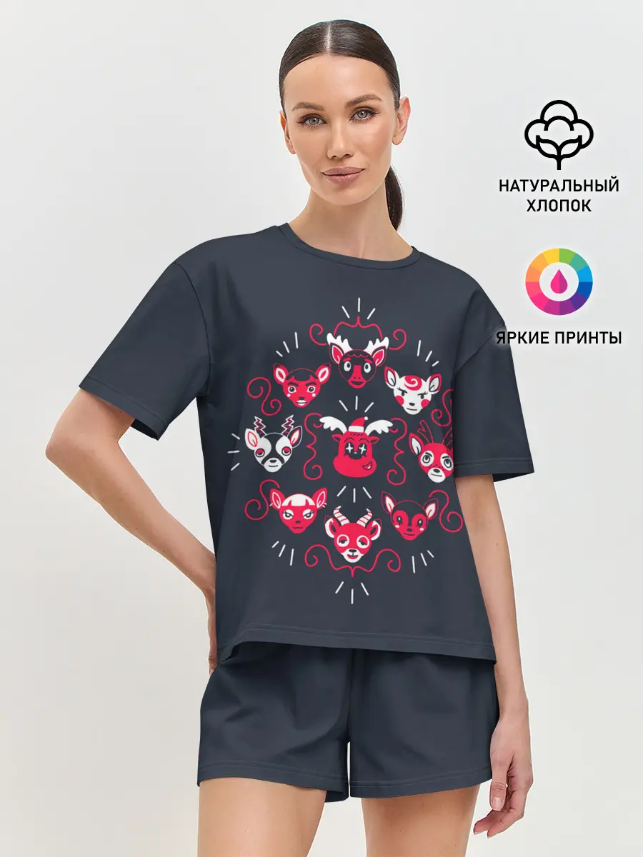 Женская пижама с шортами / Animal Crossing | Deer
