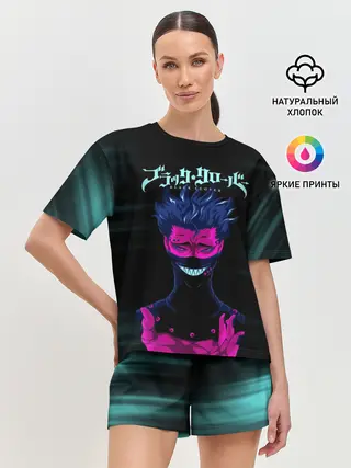 Женская пижама с шортами / Зора Идеаре Чёрный клевер