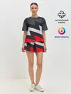 Женская пижама с шортами / Черно-красные зигзаги