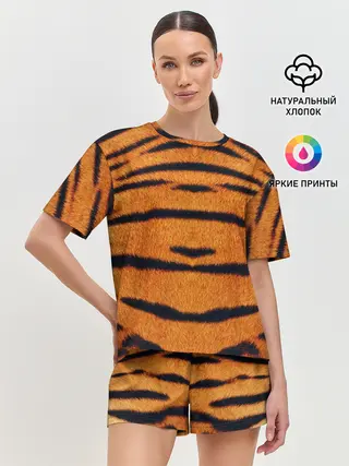 Женская пижама с шортами / Тигровый Раскрас