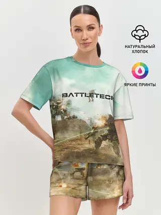 Женская пижама с шортами / Битва мехов