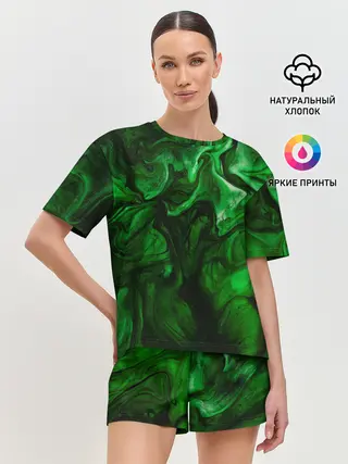Женская пижама с шортами / Кислотные разводы