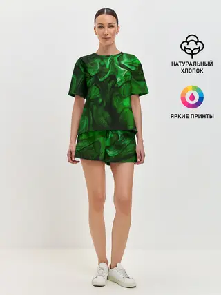 Женская пижама с шортами / Кислотные разводы