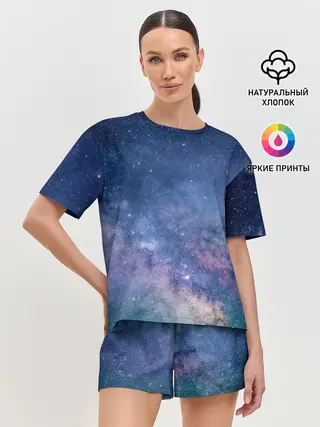 Женская пижама с шортами / Космос