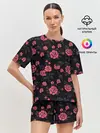 Женская пижама с шортами / Ночные розы