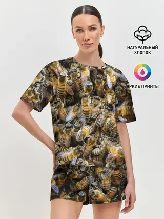 Женская пижама с шортами / Пчёлы