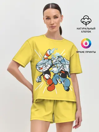 Женская пижама с шортами / Cuphead bros